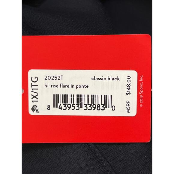 Spanx Hi-Rise Flare Pants Ponte Classic Black 1X Tall NWT $148 - Picture 7 of 9
